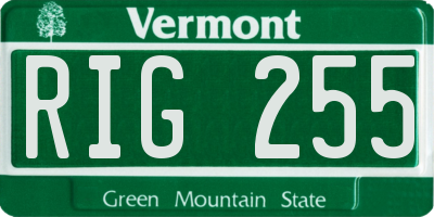 VT license plate RIG255