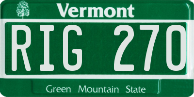 VT license plate RIG270