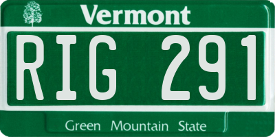 VT license plate RIG291