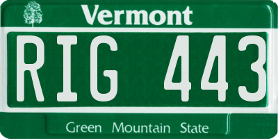 VT license plate RIG443