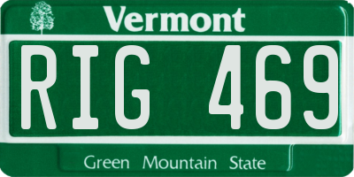 VT license plate RIG469