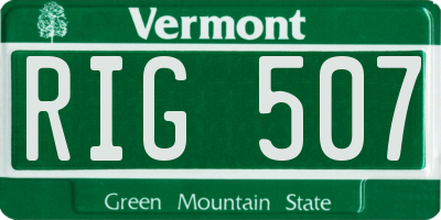 VT license plate RIG507