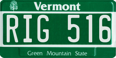 VT license plate RIG516