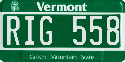 VT license plate RIG558