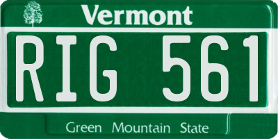VT license plate RIG561