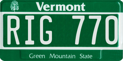 VT license plate RIG770