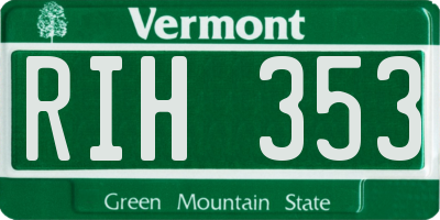VT license plate RIH353