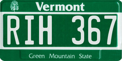 VT license plate RIH367