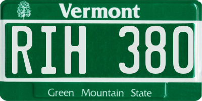 VT license plate RIH380