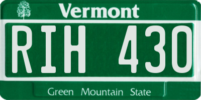 VT license plate RIH430
