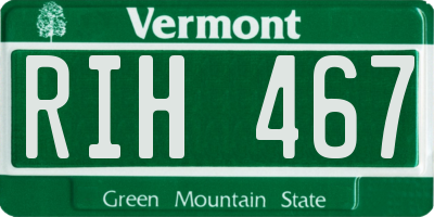 VT license plate RIH467
