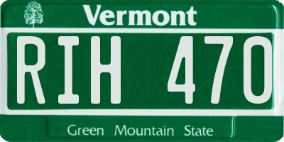 VT license plate RIH470