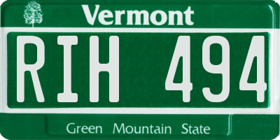 VT license plate RIH494