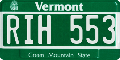 VT license plate RIH553