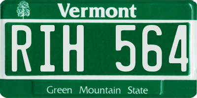 VT license plate RIH564