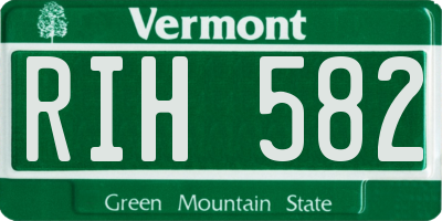 VT license plate RIH582