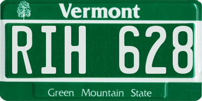 VT license plate RIH628