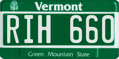 VT license plate RIH660