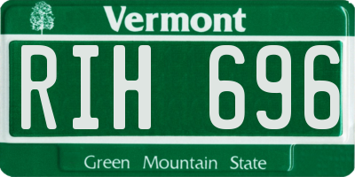VT license plate RIH696