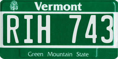 VT license plate RIH743