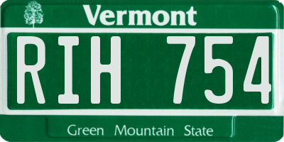 VT license plate RIH754