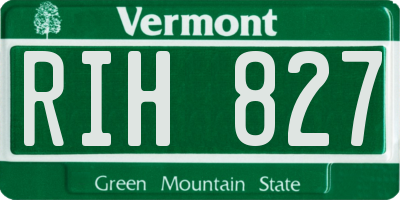 VT license plate RIH827