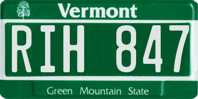 VT license plate RIH847