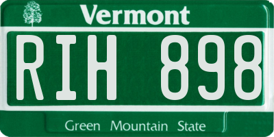 VT license plate RIH898