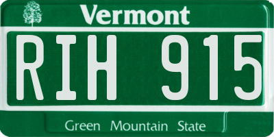 VT license plate RIH915