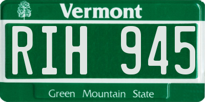 VT license plate RIH945