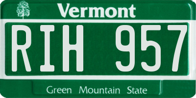 VT license plate RIH957