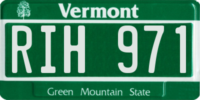 VT license plate RIH971
