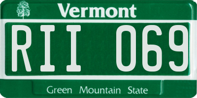 VT license plate RII069