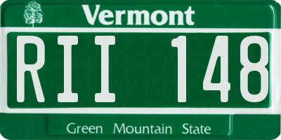 VT license plate RII148