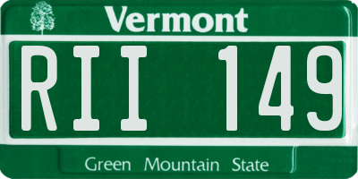 VT license plate RII149