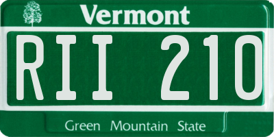 VT license plate RII210