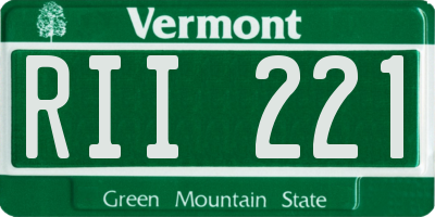 VT license plate RII221