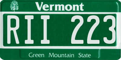 VT license plate RII223