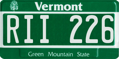 VT license plate RII226
