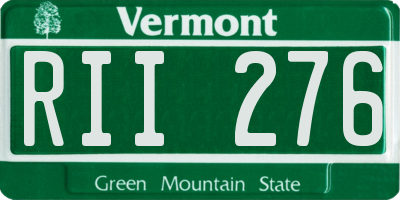 VT license plate RII276