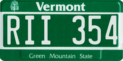 VT license plate RII354