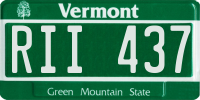 VT license plate RII437