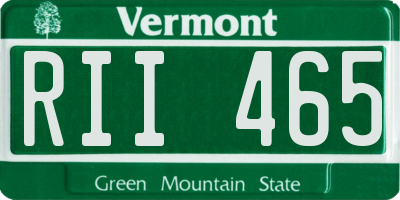 VT license plate RII465