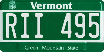 VT license plate RII495