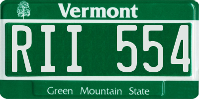 VT license plate RII554