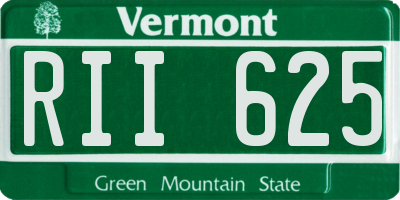 VT license plate RII625