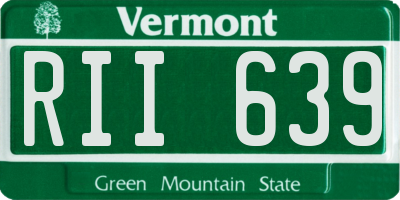 VT license plate RII639