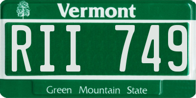 VT license plate RII749