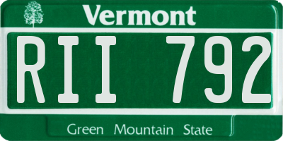 VT license plate RII792