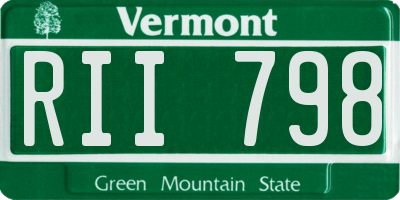 VT license plate RII798